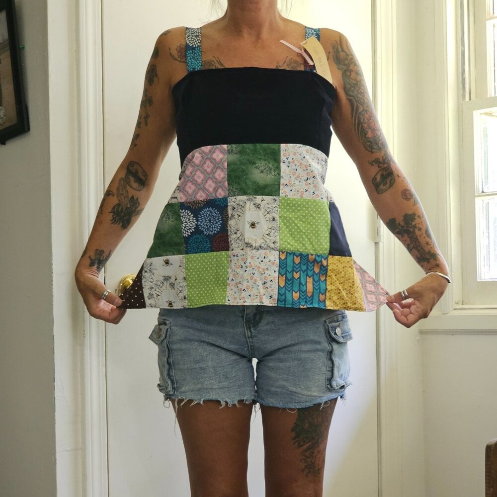 Sm/Med/Lg Handmade, Hippie, Patchwork, Open Back, Halter Top